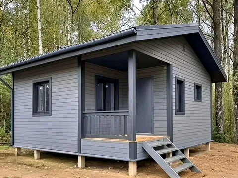 Компактный с крыльцом, реальный дом Дача Плюс